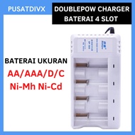 DOUBLEPOW BATTERY CHARGER 4 SLOT AA AAA DGC Ni-Mh Ni-Cd BATTERY CHARGER