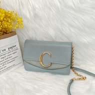 Chloe 蔻依 C 淺藍色牛皮手袋