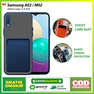 SoftCase Samsung Galaxy A02S Colored Card TPU Slot Holder Simpan Kartu