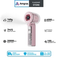 Amgras Metalce Fan Hyper High-Speed ​​Handheld Spray Fan Mini Ultralight Portable Kipas 6000mAh LED 