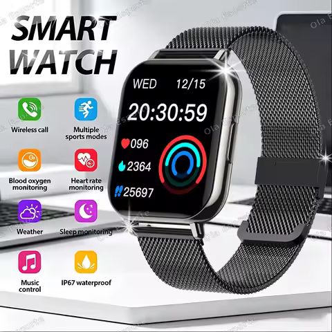 2026 New Smart Watch Women Heart Rate Health Monitoring Voice Assistant Bluetooth Calling Waterproof