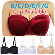 wholesale Women s Strapless Bra 3446 C/D/DD/E/F/G 1/2 Cup Seamless Plus Size Balconette Bra Multiway