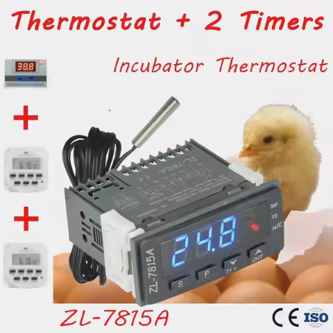 ZL-7815A, Incubator Controller, with Timer, for Egg Turn or Fan, 2 in 1, STC-1000, XH-W3001 or W1209