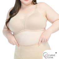 Wacoal Curve Diva บราไร้โครงเก็บกระชับ สาวพลัสไซซ์ รุ่น WQ1539 สีเบจ (BE)