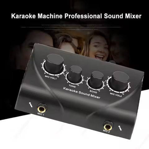 Professional Sound Mixer Small Exquisite Karaoke Machine For Amplifier Microphone Dual Mic Inputs Au