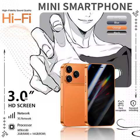 ONEMYTH Tiny Pocket Phone 3.0 Inch Portable Backup Phone, 2GB RAM 16GB ROM Dual Standby 3G Smartphon