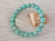 🍀 C224 - Natural Amazonite Bracelet 9mm++ - 10mm++ (Slightly flawed) 天然天河石手串 手链 9mm++ - 10mm++ (微瑕)