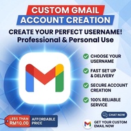 [CUSTOM/RANDOM] Gmail Account Setup Service | Pilih Nama Sendiri / Custom Username (Optional) | Quic