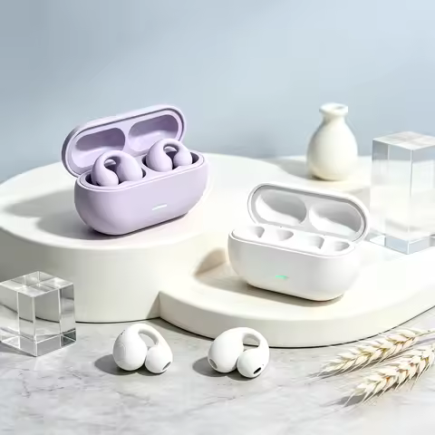 Wireless Ear Clip On Earphone Bluetooth-Compatible 5.3 Noise Canceling HiFi Stereo Headset Clip On H