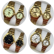 [ BEST WATCH ] CITIZEN WATCHES COUPLE SET ( HALF GOLD BLACK )SIZE 40 MEN SIZE 38MM WOMEN