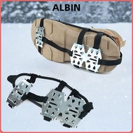 ALBIN 1Pair Ice Gripper Spike, Universal Spike 24 Teeth Ice Claw,  Shoe Covers Anti-Slip Spike Grips