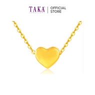 FC1 TAKA Jewellery 999 Pure Gold Heart Pendant with 9K Gold Chain