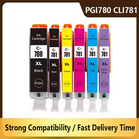 6PK Compatible PGI-780 CLI-781 PGI780 CLI781 780781 Ink Cartridge for Canon PIXMA TR8570 TS8170 TS91