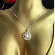 Necklace set with pendant (removable) made of silver engraved with Ag925 xxi platinum chain 40+5cm f