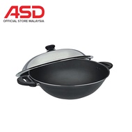 ASD 36cm Die Cast Non Stick Wok Pan with Stainless Steel Cover / Periuk Tak Melekat / Wokpan Skillet