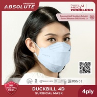masker duckbill 4d 4 ply medis antivirus - absolute ( 2 pcs / sachet ) - ice blue