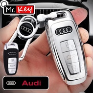【Mr.Key】Key Case Cover For Audi A3 A6 C8 A7 S7 A8 D5 4N S8 Q7 Q8 SQ8 E-tron 2018 2019 2020 2021 Auto