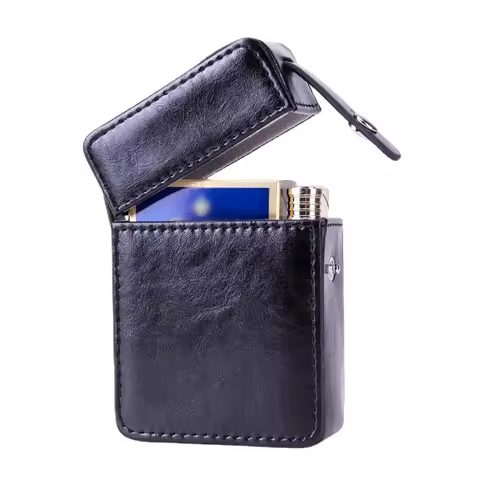 Lighter Cigarettes Case Box PU Leather Cigarettes Box Lighter Case Card Wallet Protective Case Cigar
