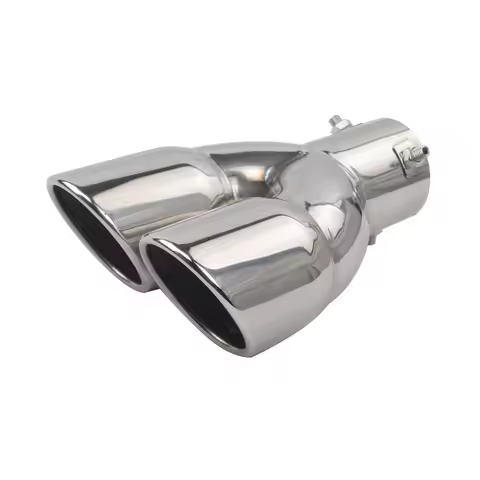 3 inch exhaust tip dual Round Double Wall Polished Stainless Exhaust Tip 76mm Inlet
