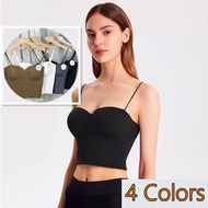 Double Lining Top White Top Spaghetti Top Square Neck Top Double Lining Croptop For Women Sando Plus