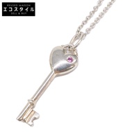 Tiffany & Co.) 925 Elsa Peretti 1P 粉紅藍寶石心型鑰匙吊墜項鍊 [二手]