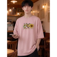 2X754 Lelaki Baju T Shirt Men Tshirt   T-shirts Korean Style Tops Clothes Round Neck Plus Size Overs