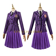 Sinclair Enid Cosplay Anime Costume School Uniform Wednesday Jacket Skirt Suit Wig Set Halloween Par