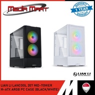 LIAN LI LANCOOL 207 MID-TOWER M-ATX ARGB PC CASE (BLACK/WHITE)