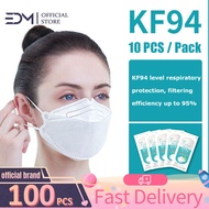 100pcs KF94 White Mask Original on Sale FDA Approved Washable K95 Face Mask Original Medical Mask Face 4 Ply Dust Mask KF94 Respirator Mask Fast Delivery