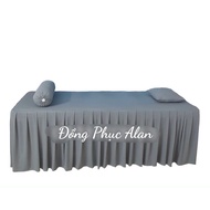 SPA BED DRAP/GRAY SPA BED SHEET (WITH PATTERN)