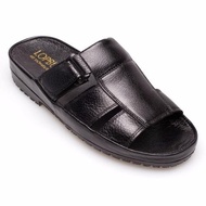 Chinatown Leather รองเท้าแตะ ผู้ชาย หนังวัวแท้ เพื่อสุขภาพ เข็มขัด (สีดำ)
