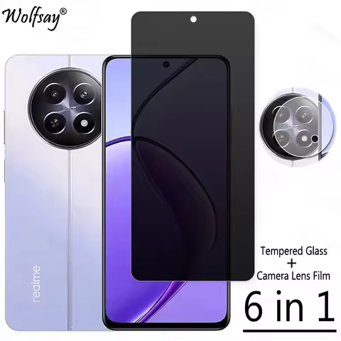 Privacy Screen Protector For Realme 12X Anti-Spy Tempered Glass For Realme 12X 5G Camera Glass For R