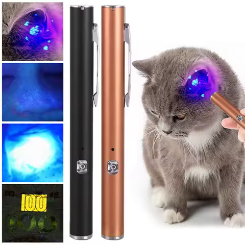 365 UV Veterinary Wood Lamp Pet Fungus Detection Waterproof Flashlight Skin Ultraviolet Light Cat Mo