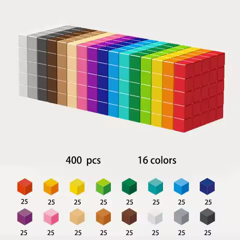 400pcs/set Pixel Building Blocks Designer Rainbow Cube Colorful Connection Block DIY Model Children 