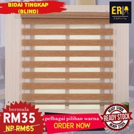 Blind Bidai Tingkap Zebra Poliester Telap Cahaya Pelbagai Warna Tirai Tingkap Dapur Kalis Cahaya