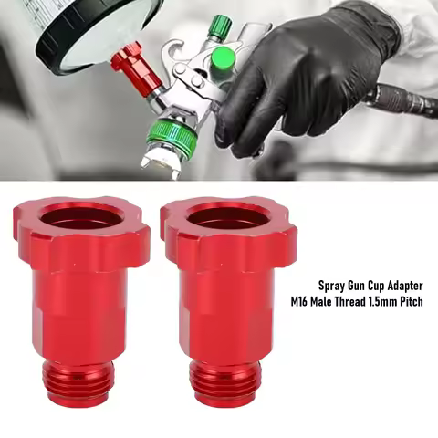 Spray Gun Cup Adapters Aluminum Alloy Paint Sprayer Cup Converter M16 Male Thread 1.5mm Pitch Red Sp
