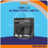 NYK HDMI 2.0 Bi-Directional Switch 3D 4K UHD Plug and Play Switch HDMI