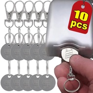 Metal Shopping Cart Tokens Trolley Token Key Ring Decorative Keychain Multipurpose Bottle Opener Por