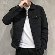 ۩ஐ✪【Ready Stock】✪jaket jeans denim dress seluar lelaki 【Hot】 ✱Jaket hitam versi Korea dari pakaian musim bunga baru trend jaket langsing✱