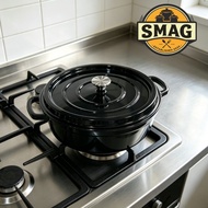 SMAG Cast Iron Dutch Oven Casserole 24cm Camping Cooking Pot Stew Pot Soup Pot dutch oven Induction 
