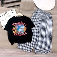 Children's outfit Set, long shirt and shorts Set for girls from 14-44kg model TRA.LALA (V)