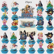 Bandai | One Piece Cake Topper Cupcake Toppers One Piece Birthday Decorations Theme Party Supplies O