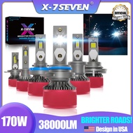 X-7SEVENUSA Aurora 170W 38000LM 3-Year Warranty LED Headlight Bulb For Car H4 H11 H7 H1 HB3 HB4 HIR2