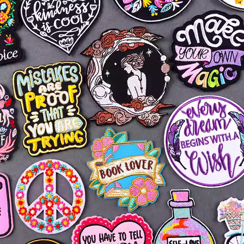 Book Lover Iron On Patch For Clothes Girl's Courage Embroidered Patches For Backpack Beauty Letters 