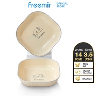 OFFICIAL freemir Set Piring Plastik Beruang 2Pcs - Warna Krem Serbaguna Multifungsi