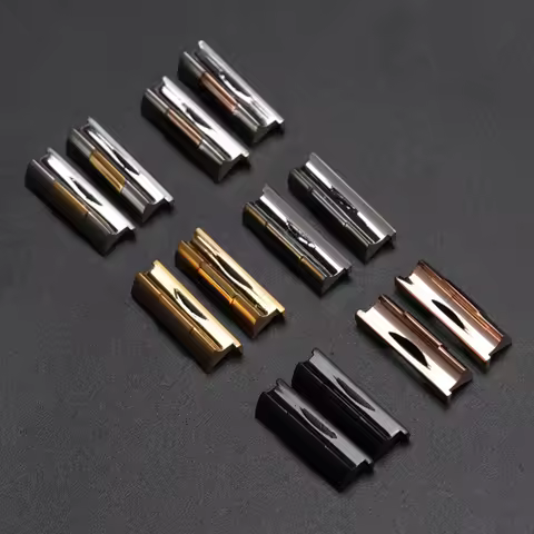 Stainless Steel Adapter 19mm 20MM 21mm Silver Black Ggold Rose Gold Curved Interface Leather Strap C