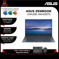 ASUS ZENBOOK 14 UX425E-AKI435T i7 Laptop Grey  (I7-1165G7, 8GB, 512GB SSD,14" FHD)