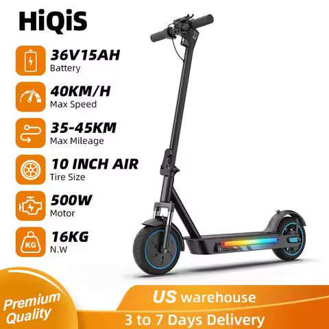 HiQiS V10pro E-scooter 500W Motor 36V15Ah 25MPH Speed 28miles Range 10inch Air Tire Foldable Electri