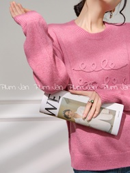 PlumJan | Slimming 3D Decorative Pink Knitwear