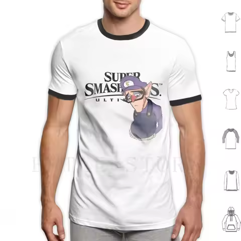 Waluigi Sumer Smash Bros Ultimate Disappointment T Shirt Cotton Men DIY Print Super Smash Bros Super